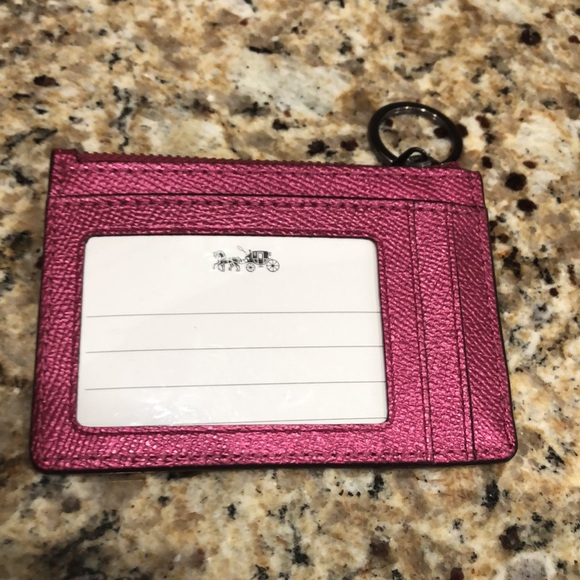 Coach Fuchsia Leather Card Wallet NWOT - Picture 5 of 6